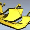 3D модель парусника в формате STL для ЧПУ - барельефный корабль