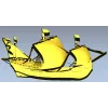 3D модель парусника в формате STL для ЧПУ - барельефный корабль