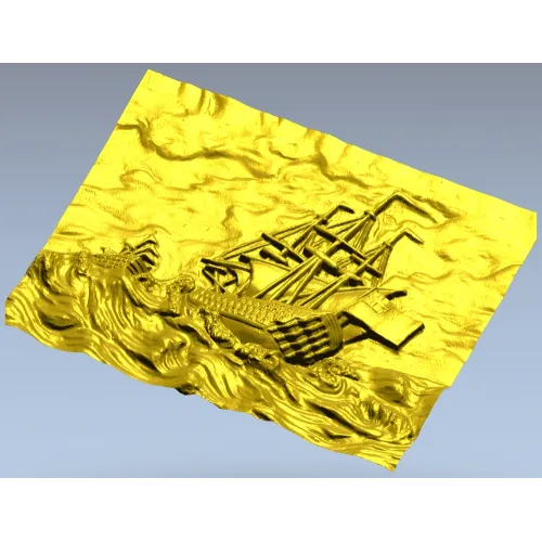 Рельефная 3D модель "Штормовой клипер" - STL для ЧПУ фрезера