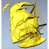 3D модель корабля в формате STL для ЧПУ - детализированный рельеф парусника