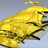 3D модель корабля в формате STL для ЧПУ - детализированный рельеф парусника