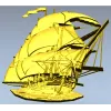 3D модель корабля в формате STL для ЧПУ - детализированный рельеф парусника