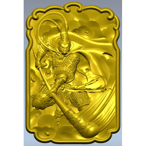 Sun Wukong Monkey King high-relief STL model for CNC milling
