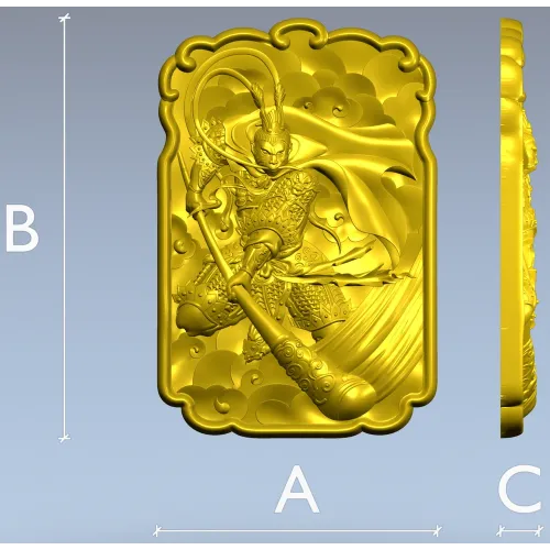 Sun Wukong Monkey King high-relief STL model for CNC milling