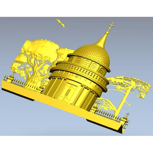 Костёльная ротонда - высокорельефная 3D модель STL для ЧПУ