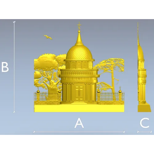 Костёльная ротонда - высокорельефная 3D модель STL для ЧПУ