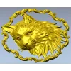 Cat Head Medallion STL - Detailed Bas-Relief for CNC