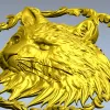 Cat Head Medallion STL - Detailed Bas-Relief for CNC