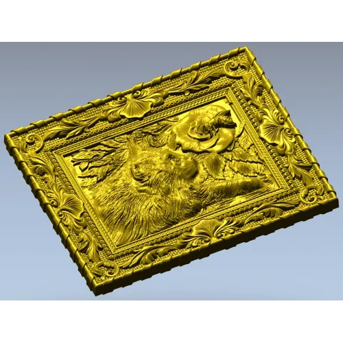 Барочная панель "Котёнок" - 3D модель STL для ЧПУ