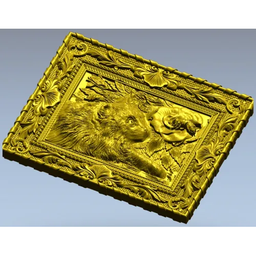 Барочная панель "Котёнок" - 3D модель STL для ЧПУ