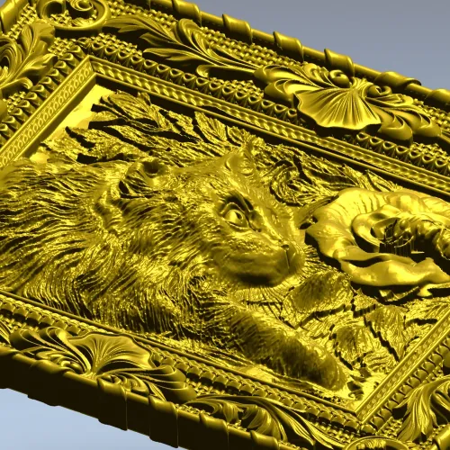 Барочная панель "Котёнок" - 3D модель STL для ЧПУ