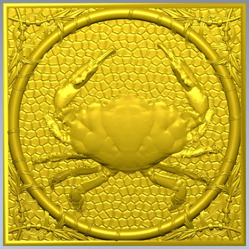 Crab Medallion Relief - STL 3D model for CNC