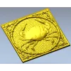 Crab Medallion Relief - STL 3D model for CNC