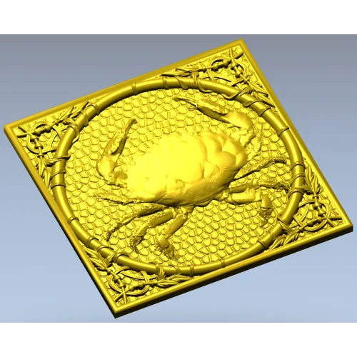 Crab Medallion Relief - STL 3D model for CNC