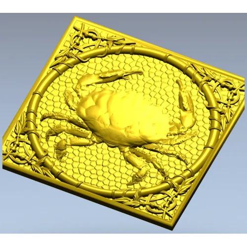 Crab Medallion Relief - STL 3D model for CNC