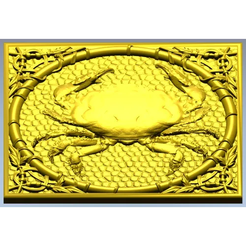 Crab Medallion Relief - STL 3D model for CNC