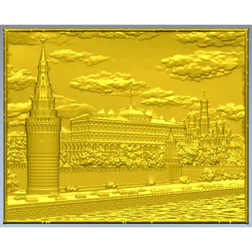 Kremlin Embankment bas-relief - STL 3D model for CNC carving