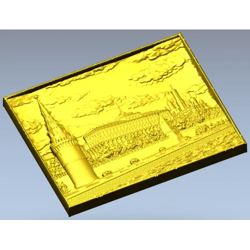 Kremlin Embankment bas-relief - STL 3D model for CNC carving