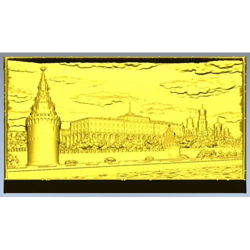 Kremlin Embankment bas-relief - STL 3D model for CNC carving