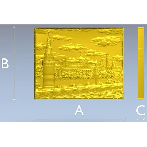 Kremlin Embankment bas-relief - STL 3D model for CNC carving