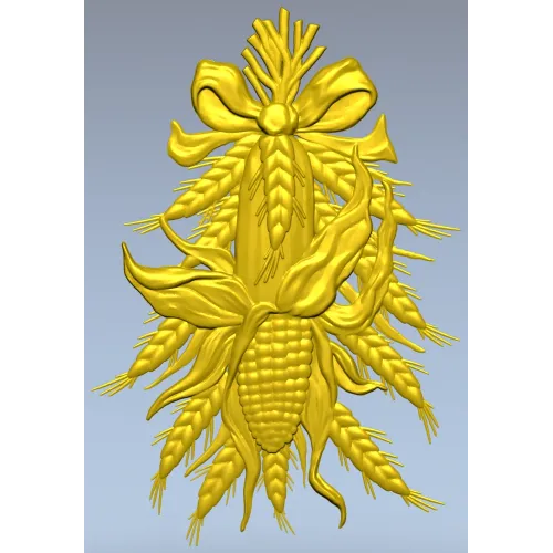 Corn & Wheat High-Relief STL for CNC