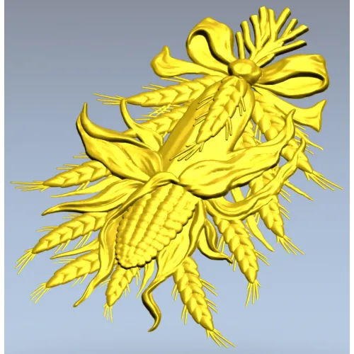 Corn & Wheat High-Relief STL for CNC
