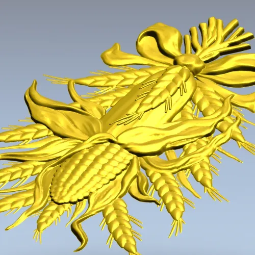 Corn & Wheat High-Relief STL for CNC