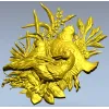 3D модель STL панно "Три курочки в траве" для ЧПУ