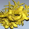 3D модель STL панно "Три курочки в траве" для ЧПУ