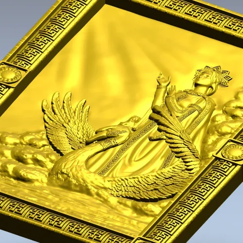 3D модель STL "Лада на лебеде" - рельефное панно для ЧПУ