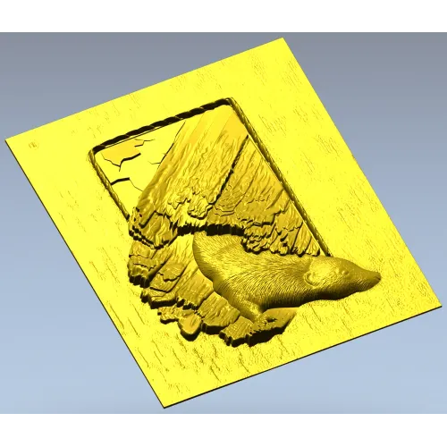 Рельефная 3D модель STL "Лесная ласка" - панно с животным для чпу