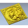 Рельефный медальон с головой льва - STL для ЧПУ
