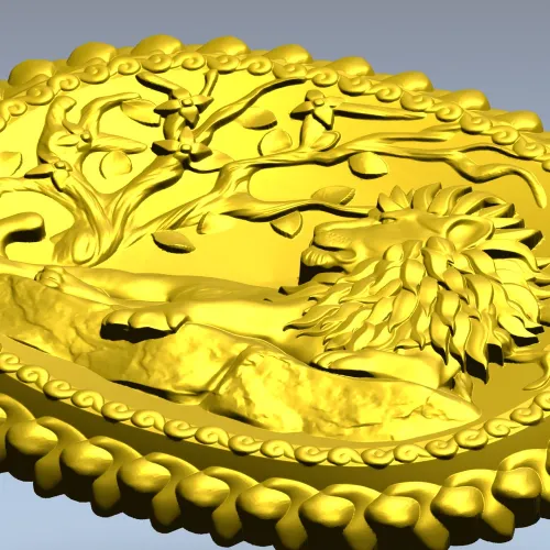 Медальон с львом - 3D модель STL для ЧПУ