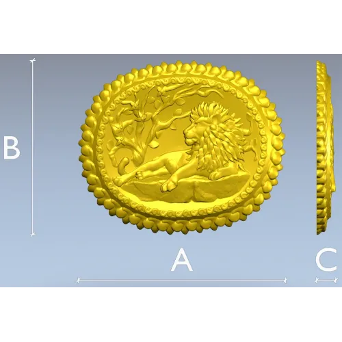 Медальон с львом - 3D модель STL для ЧПУ
