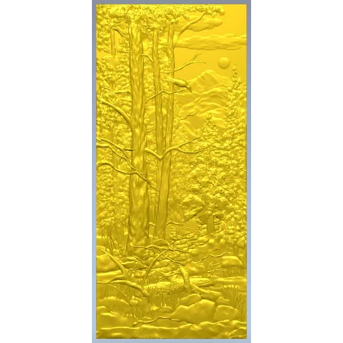 Pine Forest Relief Panel STL for CNC
