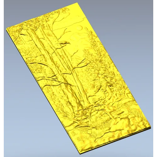 Pine Forest Relief Panel STL for CNC