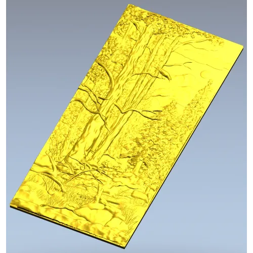 Pine Forest Relief Panel STL for CNC