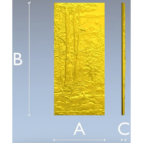Pine Forest Relief Panel STL for CNC