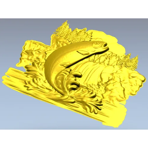 Прыжок форели - 3D модель STL для фрезеровки на ЧПУ