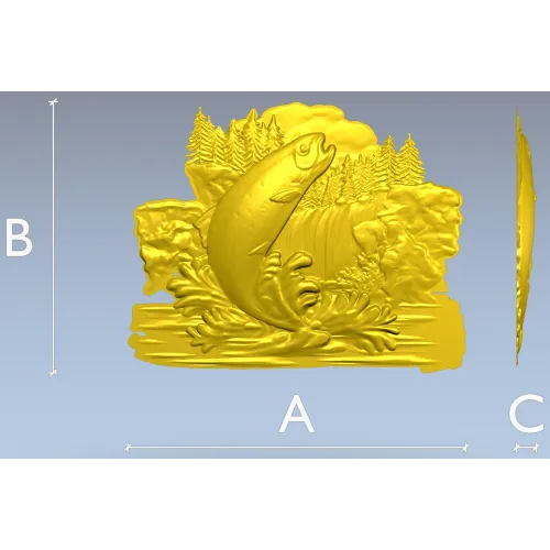 Прыжок форели - 3D модель STL для фрезеровки на ЧПУ