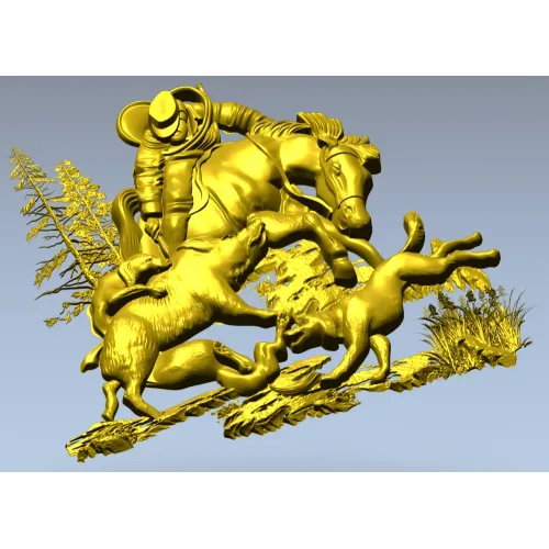 Forest Struggle - high-relief STL 3D model for CNC carving