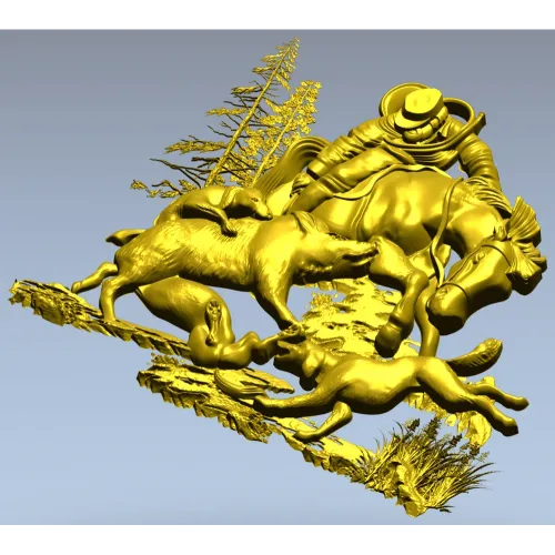 Forest Struggle - high-relief STL 3D model for CNC carving