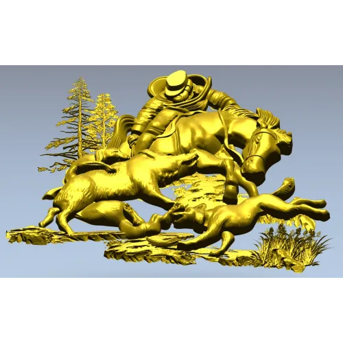 Forest Struggle - high-relief STL 3D model for CNC carving