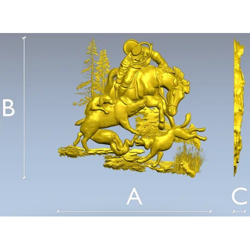 Forest Struggle - high-relief STL 3D model for CNC carving