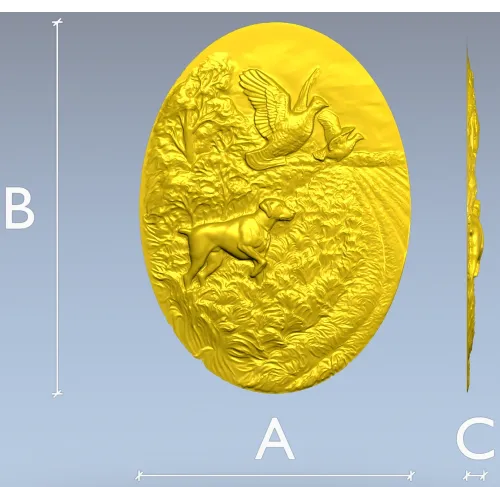STL 3D модель "Лесополоса" - рельефное панно с охотничьим сюжетом