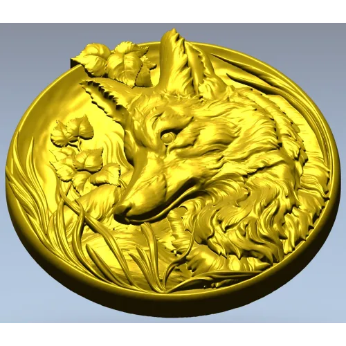 Медальон с лисой - 3D модель STL для ЧПУ
