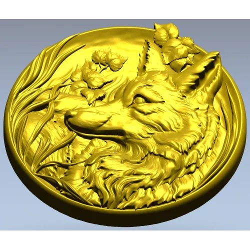 Медальон с лисой - 3D модель STL для ЧПУ