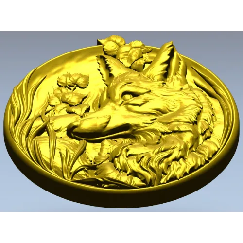 Медальон с лисой - 3D модель STL для ЧПУ