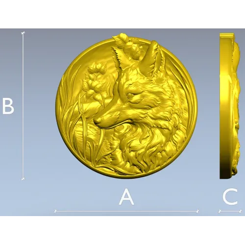 Медальон с лисой - 3D модель STL для ЧПУ