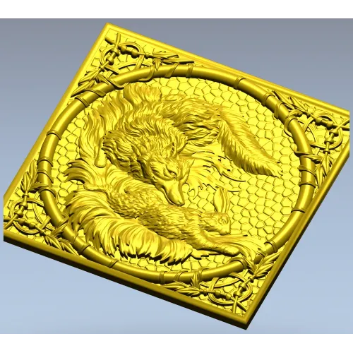 Fox and Hare High-Relief Panel STL for CNC